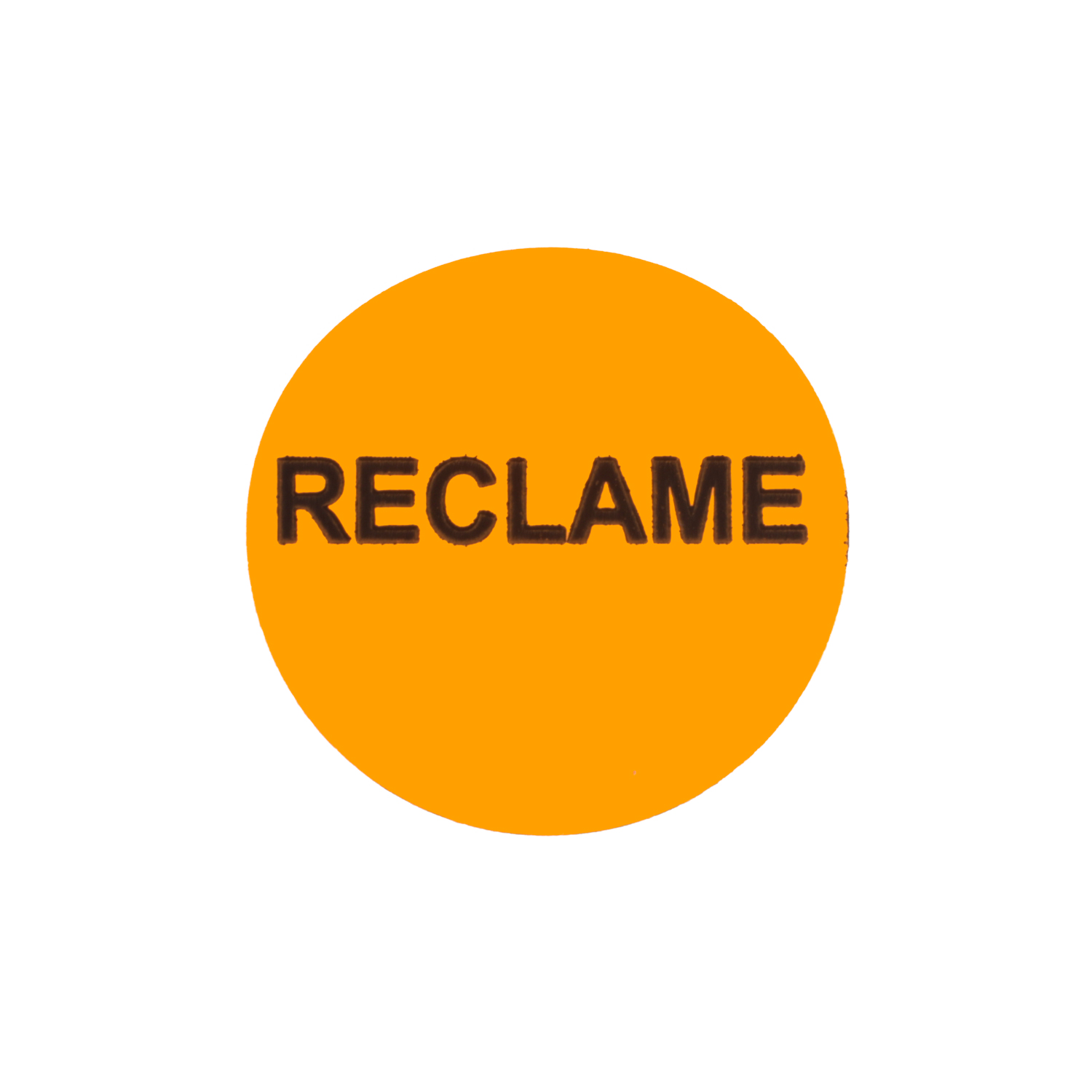 Afbeelding van Rol à 1000 etiket 3,5 cm oranje/zwart Reclame 