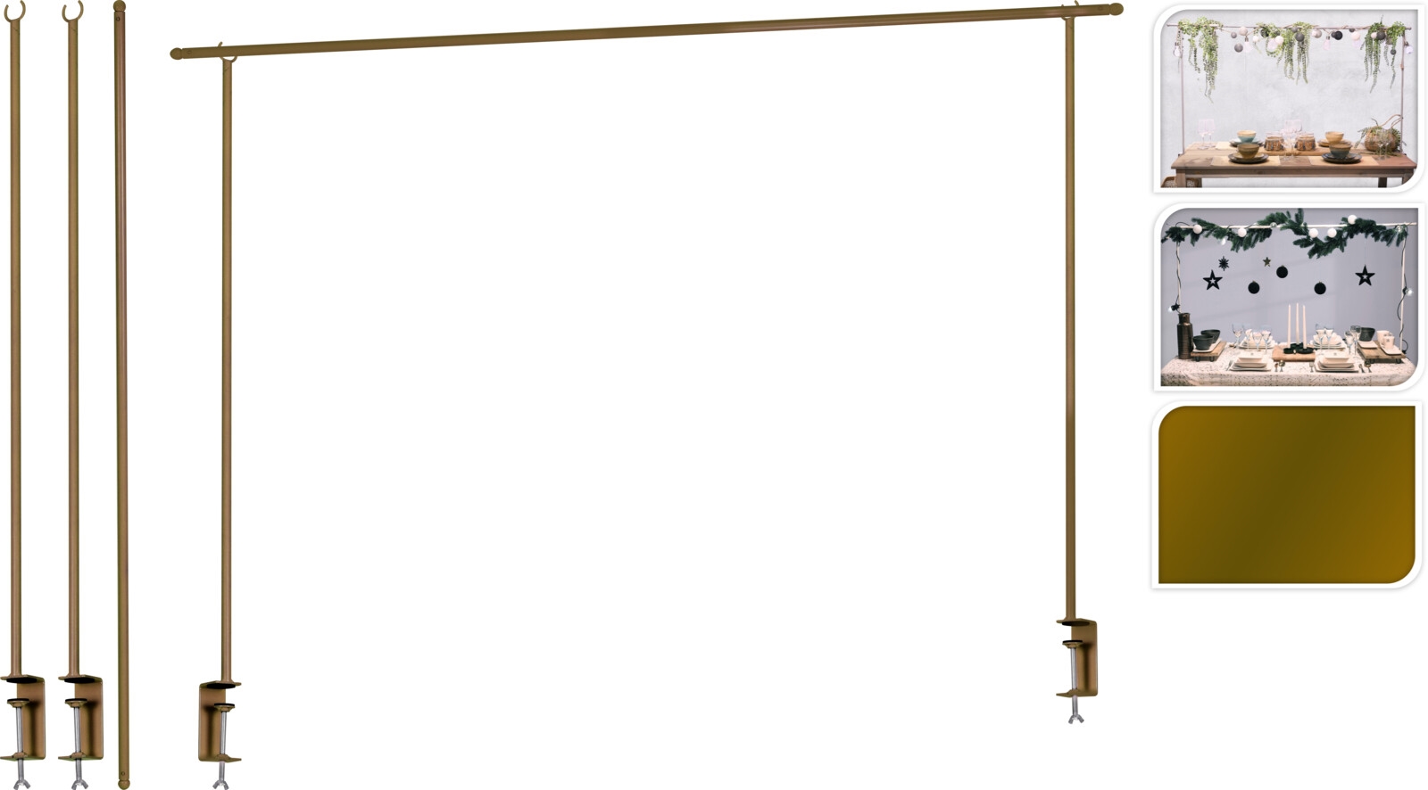 Picture of Metalen tafelklem goud 135 cm verstelbaar (uc)