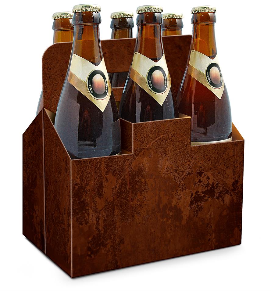 Afbeelding van Draagkarton 6 fles bier 0,33/0,5 ltr Roest(ucl)