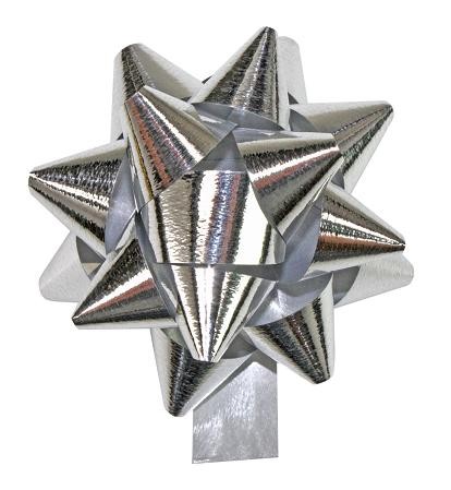 Afbeelding van Ds à 500 starbows r75 mm metallic zilver 
