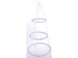 Afbeelding van Hanger 3 kransen riet wit, 60x115 cm (uc)