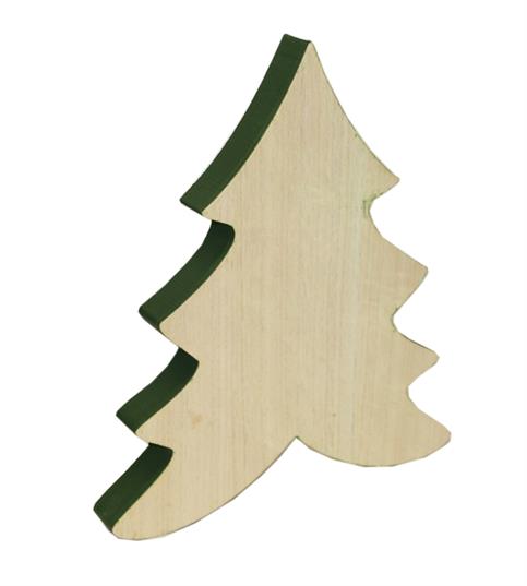 Afbeelding van Houten decoratie kerstboom groen 40x46x4,2 cm (uc)