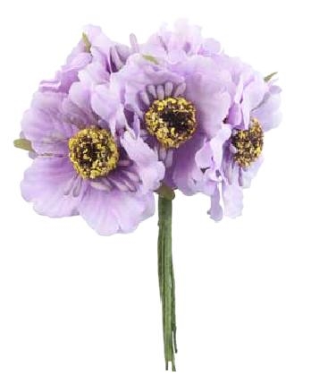 Afbeelding van Zak à 60 decoratie bloem r4,5x8,5 cm lila
