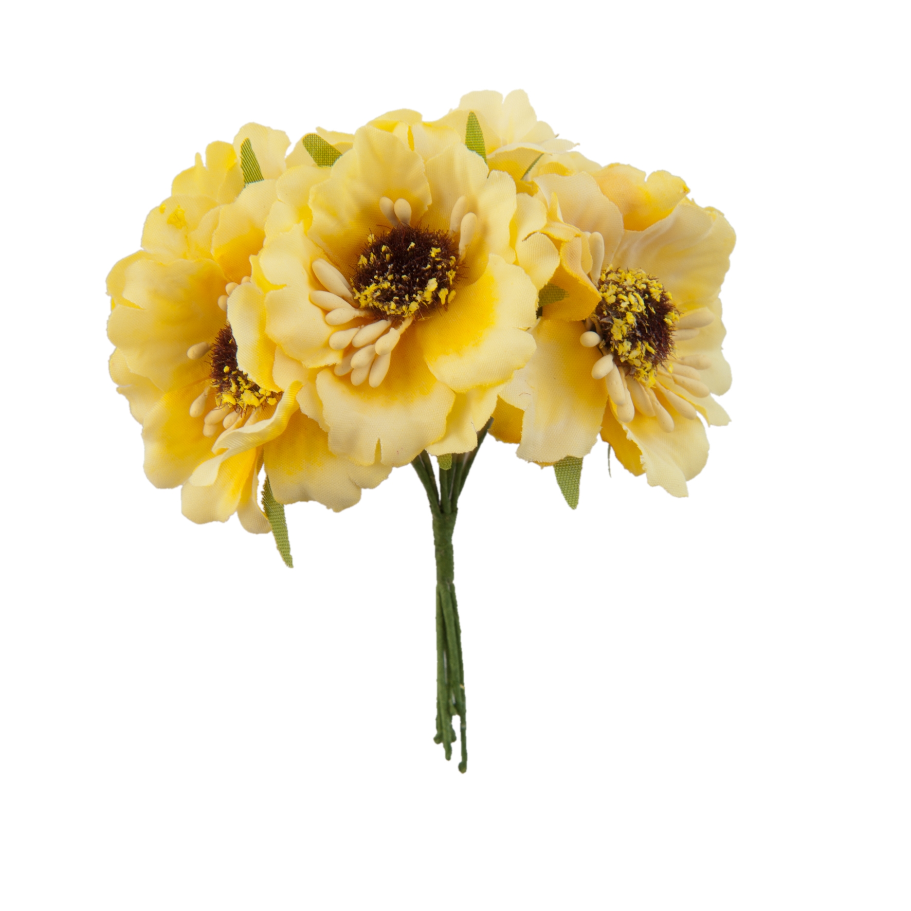 Picture of Zak à 60 decoratie bloem r4,5x8,5 cm geel
