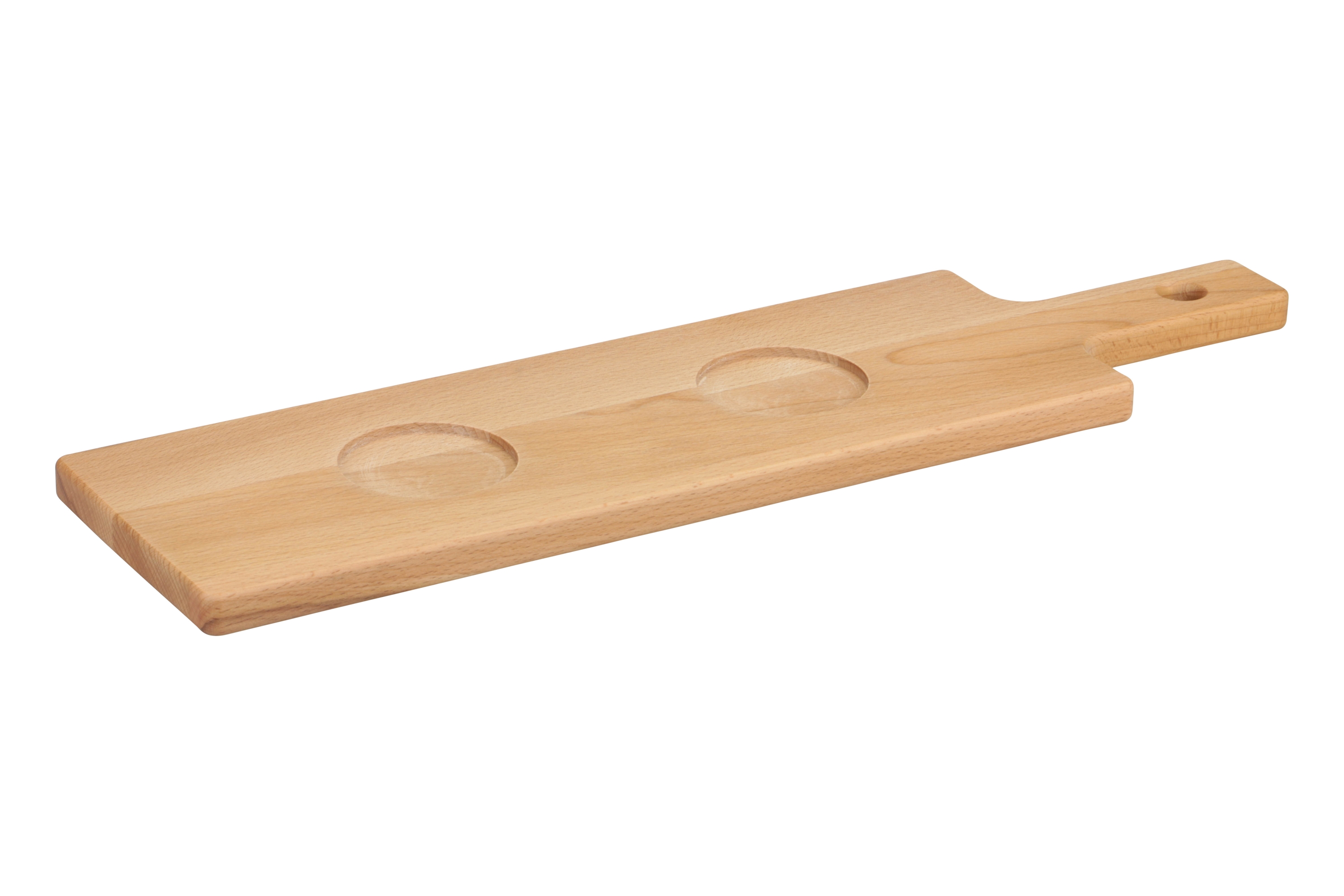 Picture of Beuken plank 45x12x1,5 cm voor 2 schaaltjes met greep