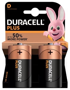 Picture of Blister à 2 batterij Duracell plus power Lr-20 (D) 