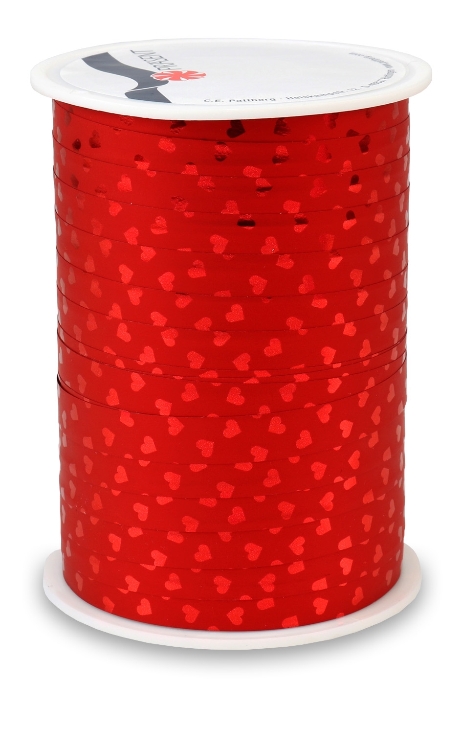 Picture of Rol krullint 10 mm 100 mtr hartjes rood/rood