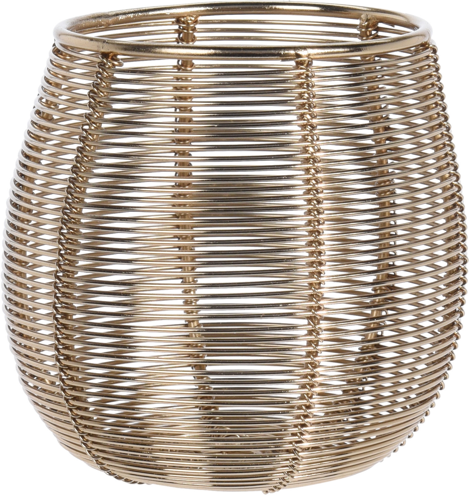 Afbeelding van Waxinelichthouder metaaldraad, ø10x10cm, goud