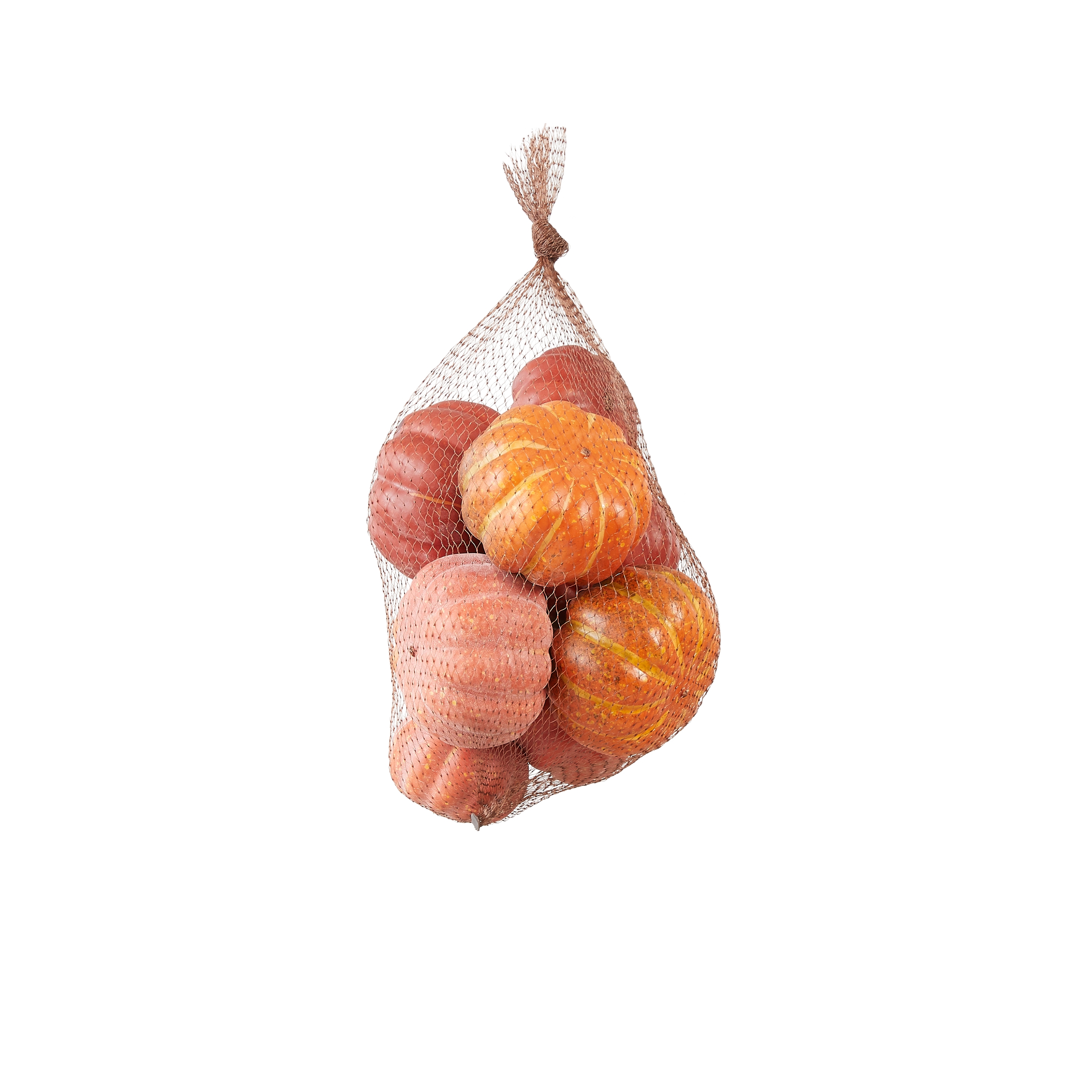 Afbeelding van Net à 9 decoratie pompoenen oranje  