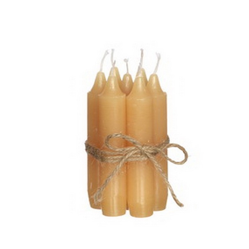 Picture of Ds à 6 bundels van 7 kaarsen 2,2x11 cm honing 