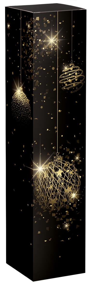 Afbeelding van Ds à 50 kokerdoos 1 fles 7,7x7,7x36,3 cm Kerst Deluxe zwart
