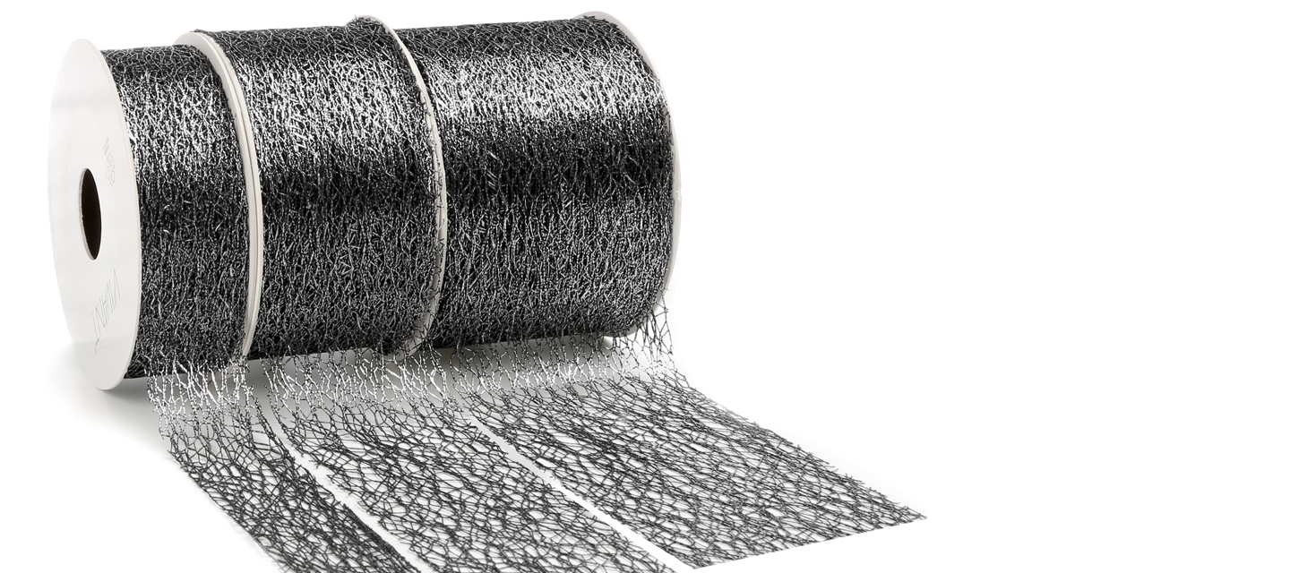 Afbeelding van Rol lint crispy deluxe 30 mm 10 mtr zwart met zilver metallic