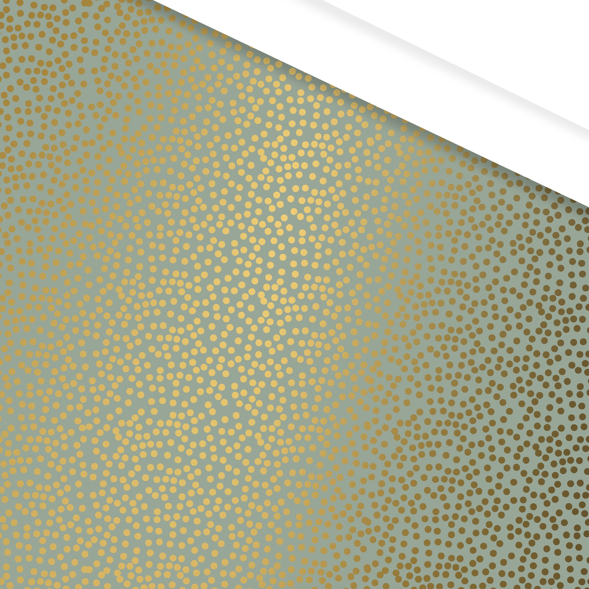Afbeelding van Rol kadopapier 30 cm 200 mtr groen met gouden stippels