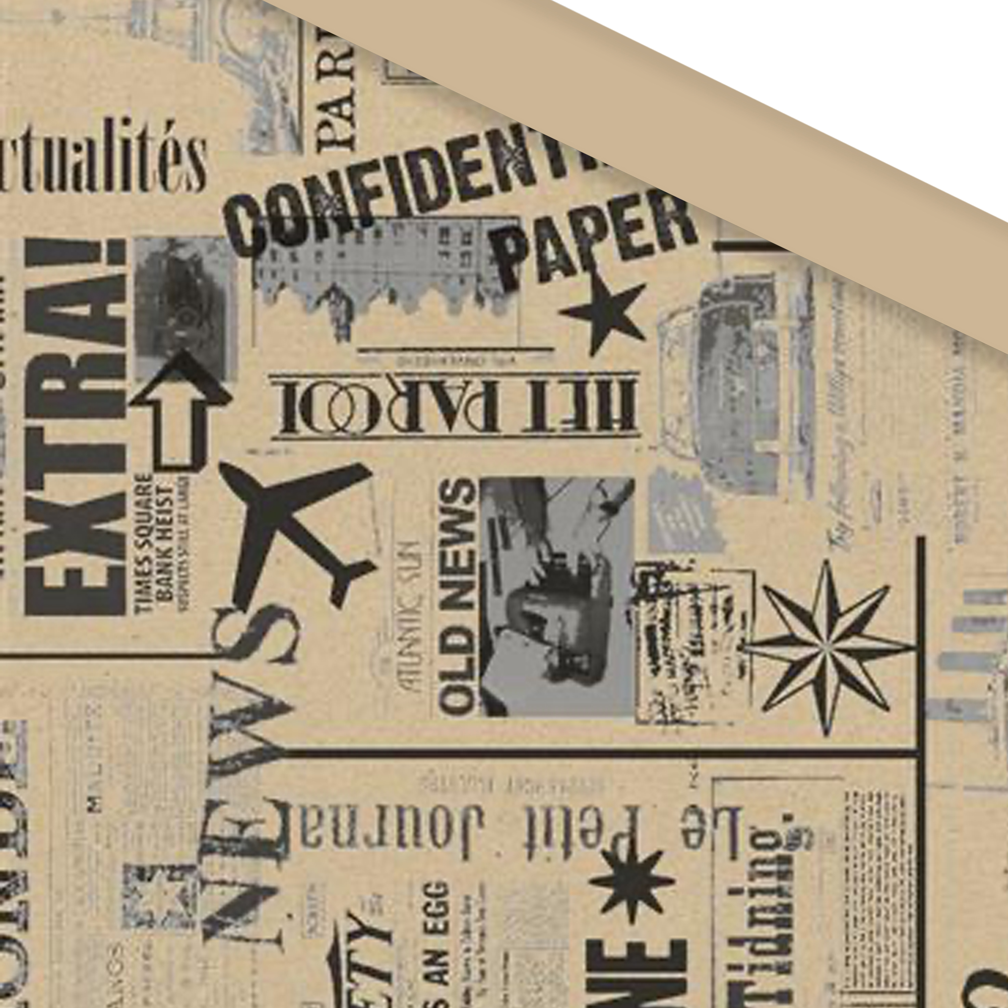 Afbeelding van Rol kadopapier 50 cm 250 mtr newspaper op recycled papier