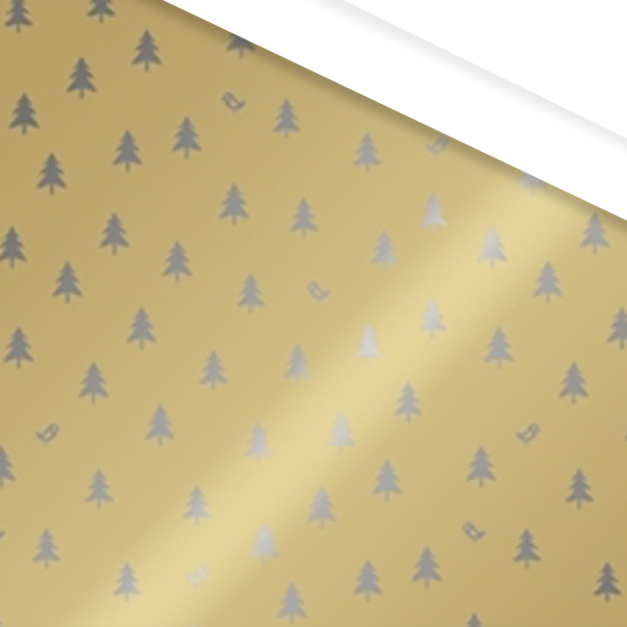 Afbeelding van Rol kerstpapier metallic 30 cm 100 mtr kerstboom op goud
