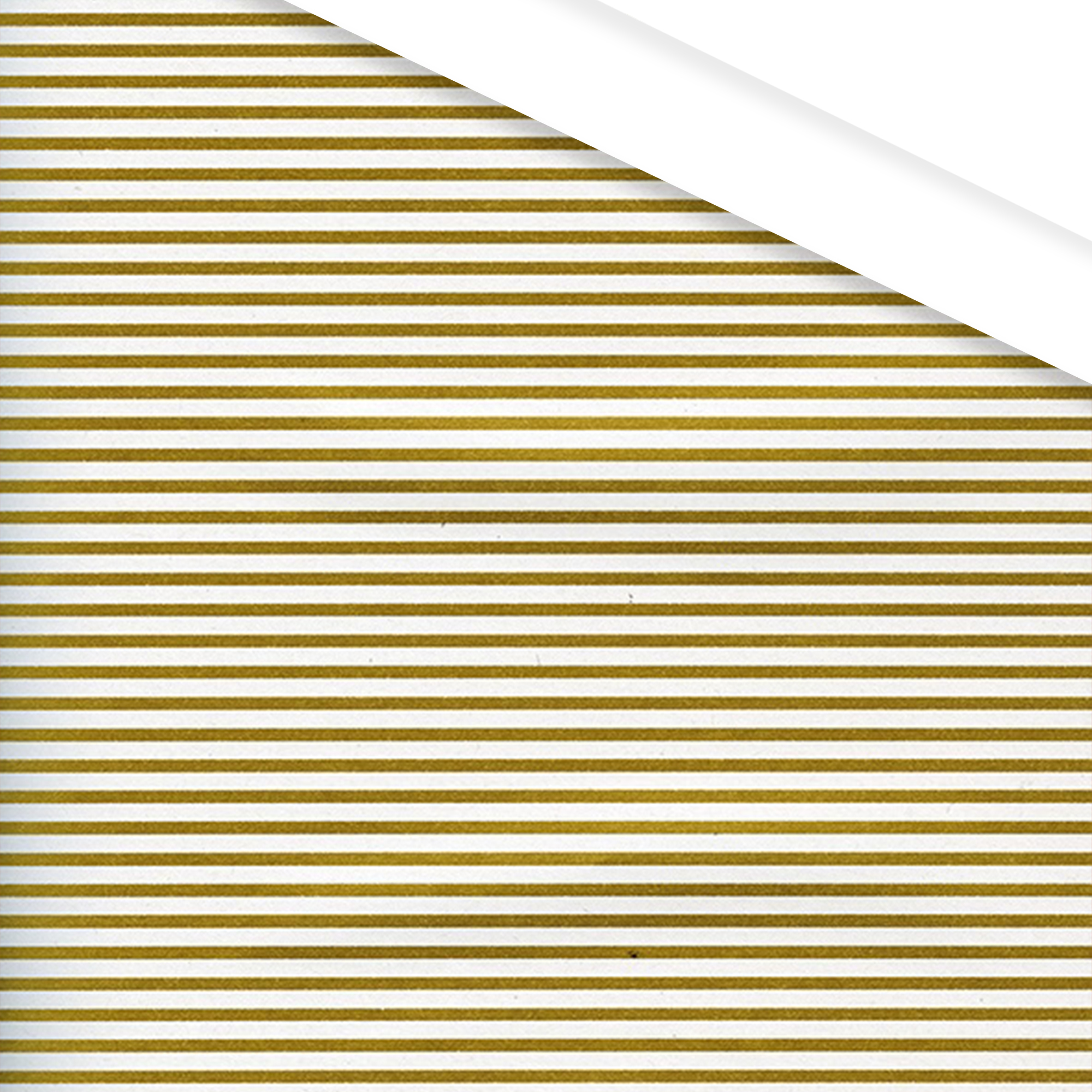 Afbeelding van Rol kadopapier 50 cm 100 mtr strepen wit goud