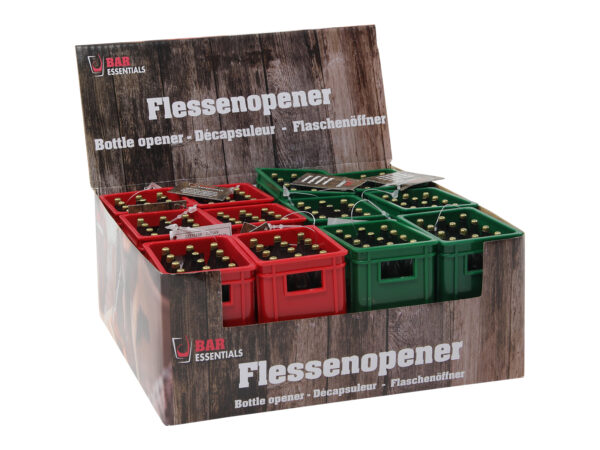 Afbeelding van Flesopener bierkrat vorm met magneet 6x5x4 cm
