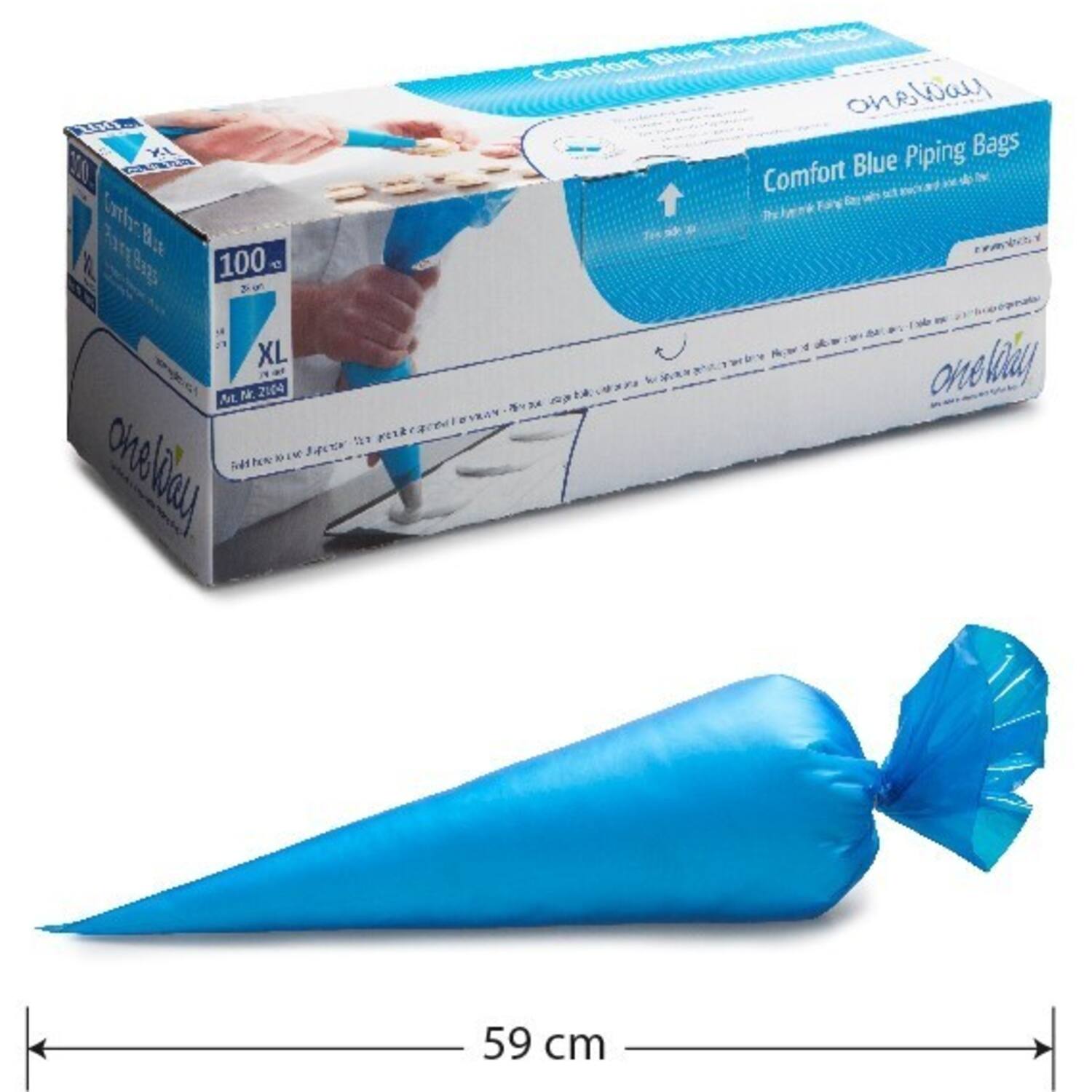 Afbeelding van Ds à 100 spuitzak op rol 59x28 cm (XL) comfort blauw 