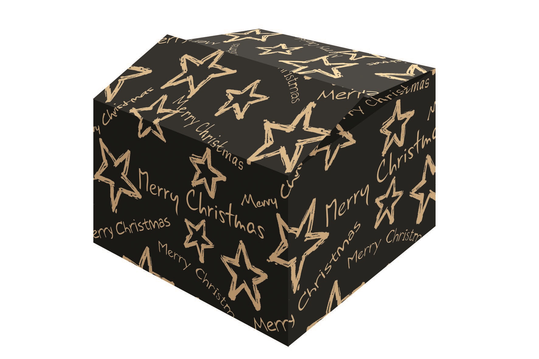 Picture of Kerstdoos A140 Stars black 31x20x14 cm 