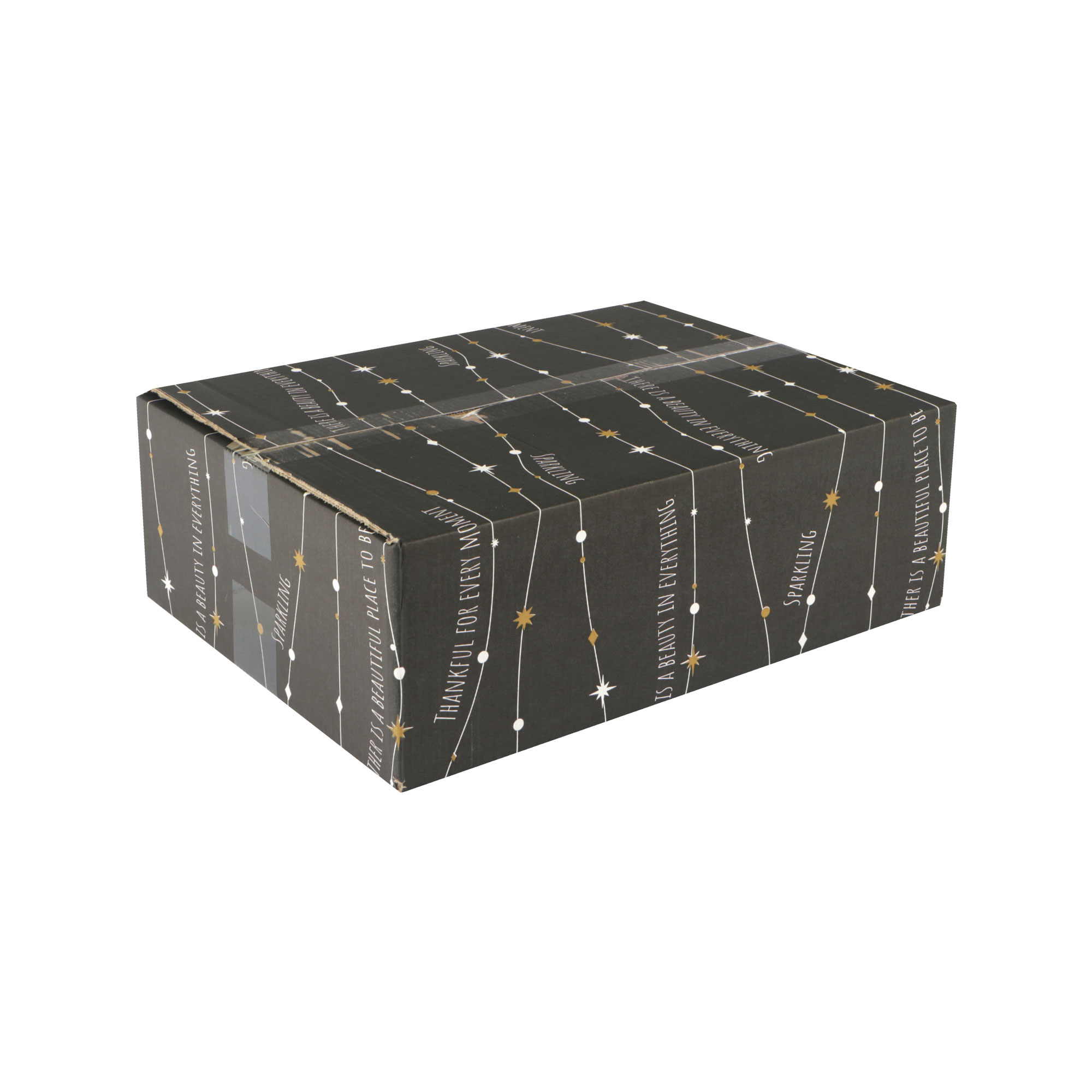 Picture of Kerstdoos C126 Sparkling 39x29x12,6 cm zwart/goud/wit (ucl)