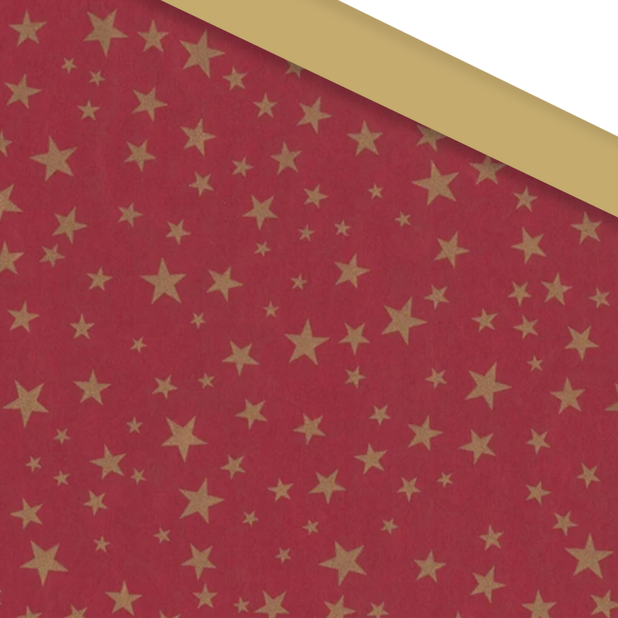 Afbeelding van Rol Kerstpapier 30 cm 200 mtr kraft rood met sterren