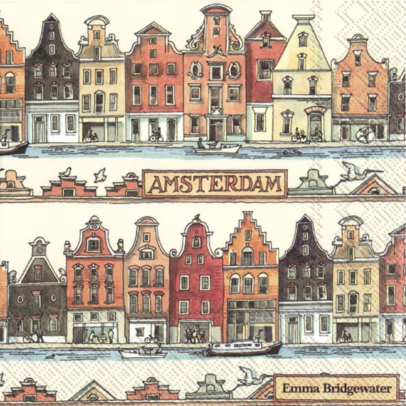 Afbeelding van Pak à 20 servetten 33x33 cm 3 laags Amsterdam