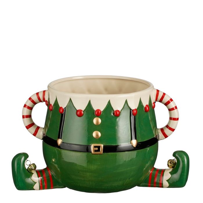 Afbeelding van Keramiek pot Elf groen 28x19x16,5 cm