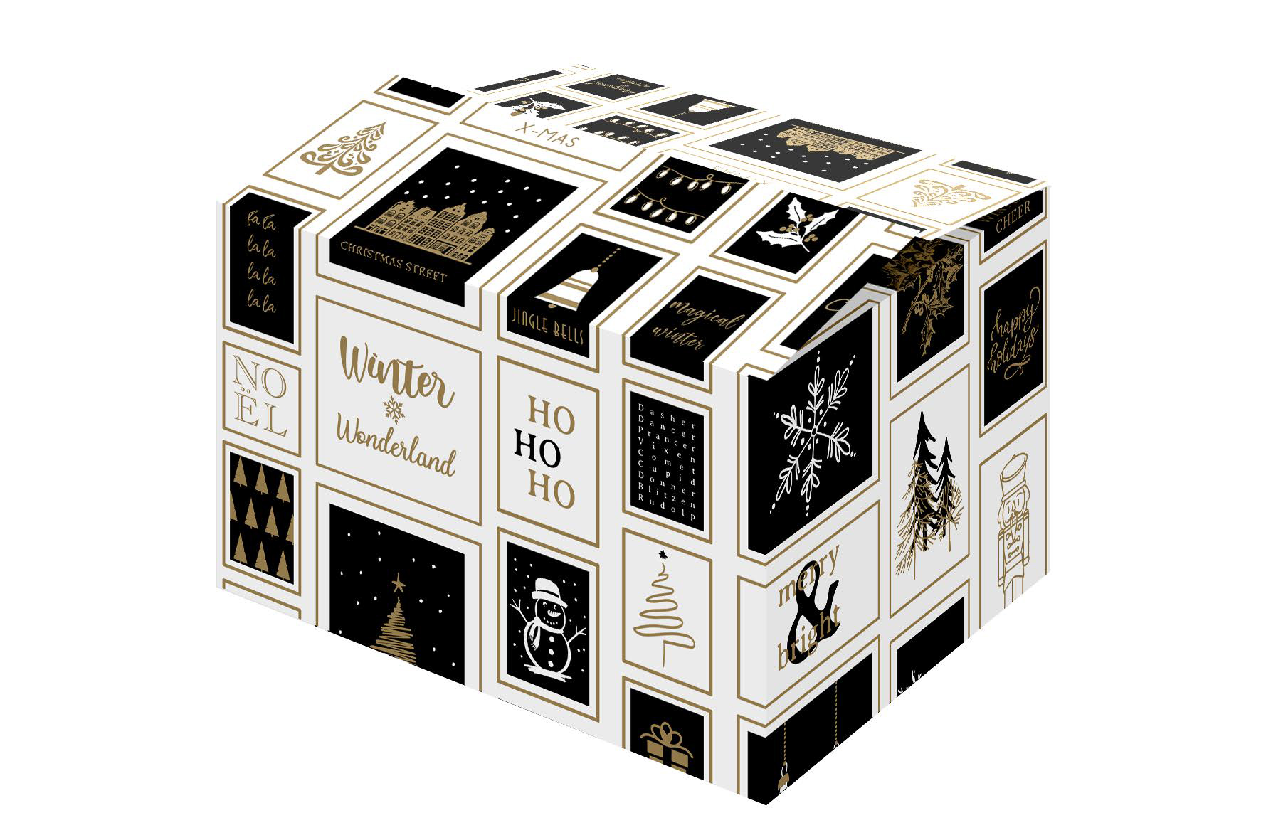 Afbeelding van Kerstdoos A140 Frames black gold 31x20x14 cm 