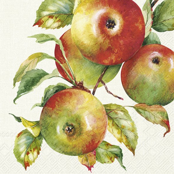 Afbeelding van Pak à 20 servetten 33x33 cm 3 laags Appels
