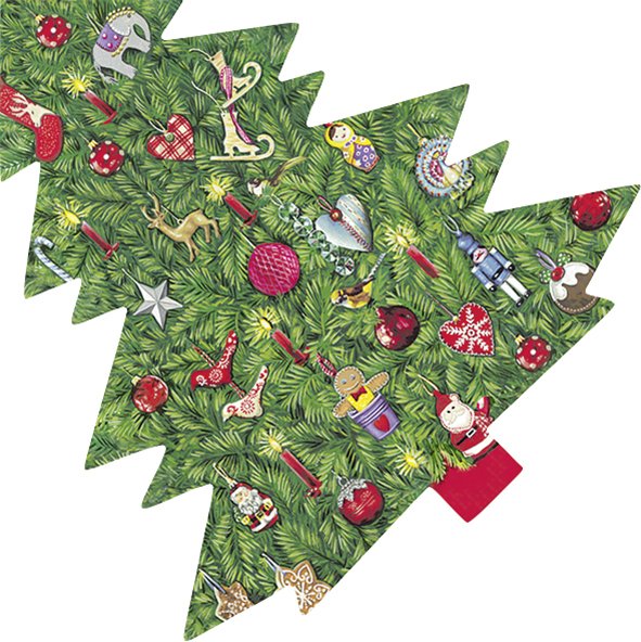 Afbeelding van Pak à 12 servetten 33x33 cm 3 laags Kerstboom