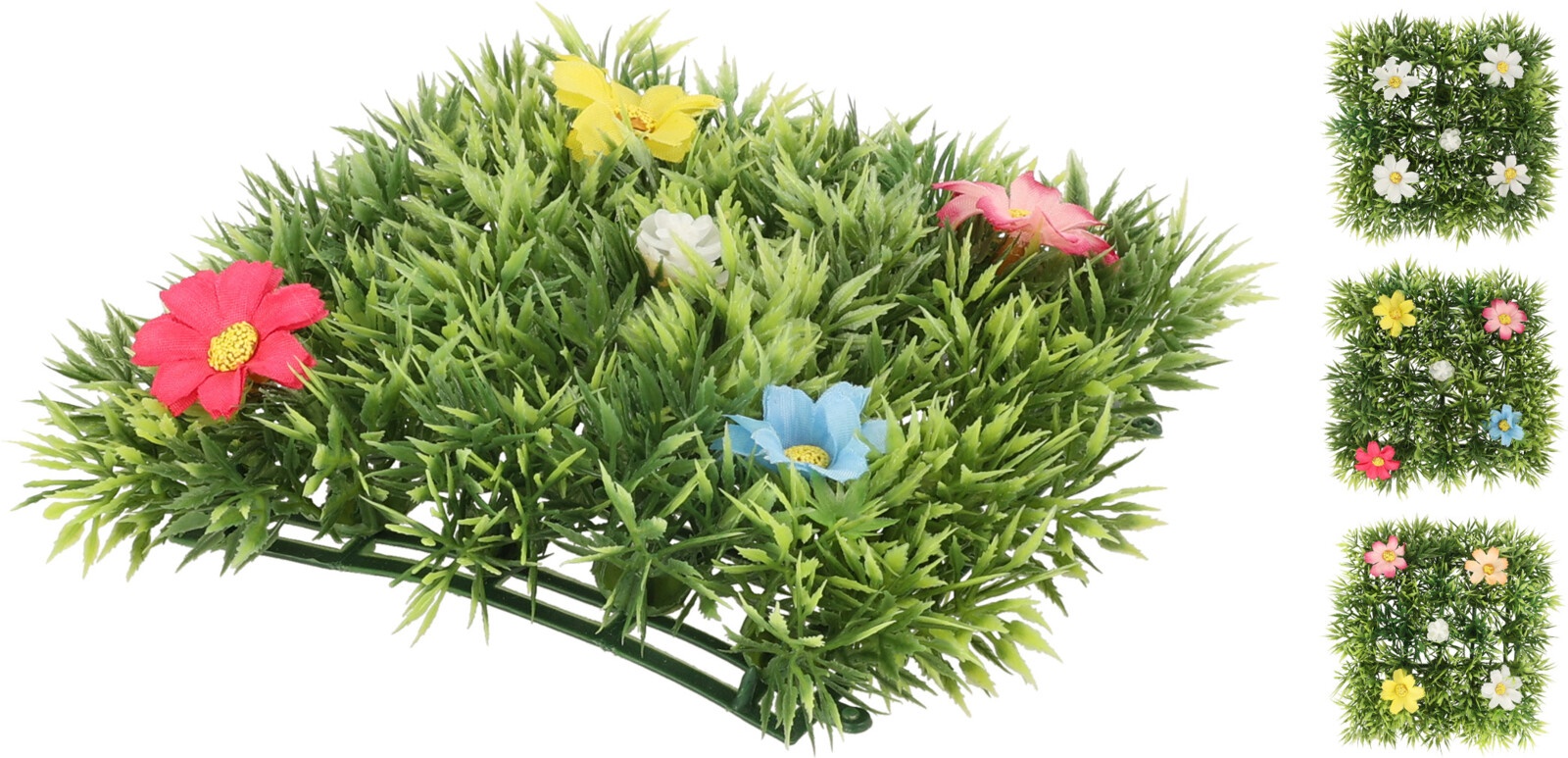 Afbeelding van Grasmat 10x10 cm met bloemen assorti