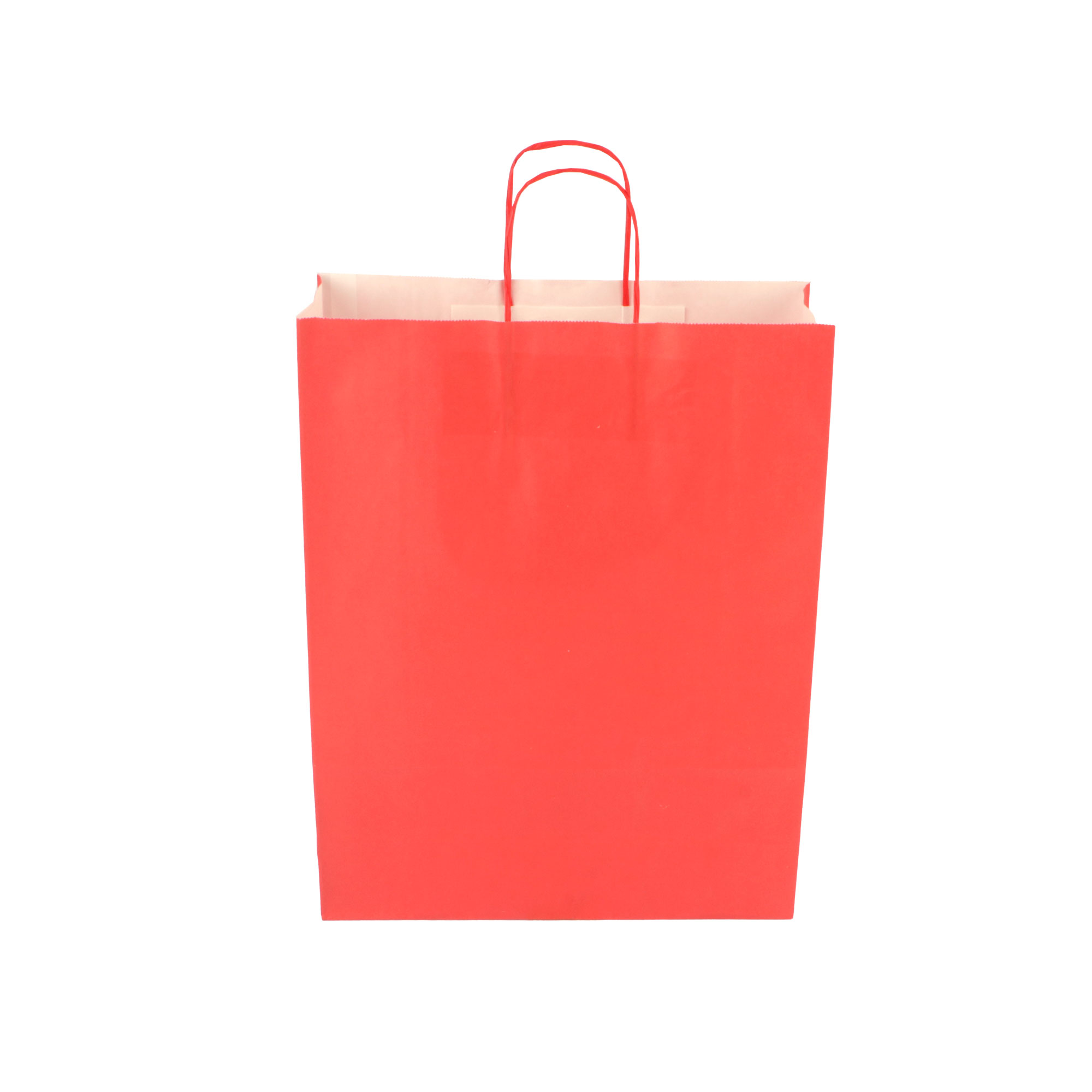 Afbeelding van Pak à 50 papieren tas rood 32+12x41 cm 90grs