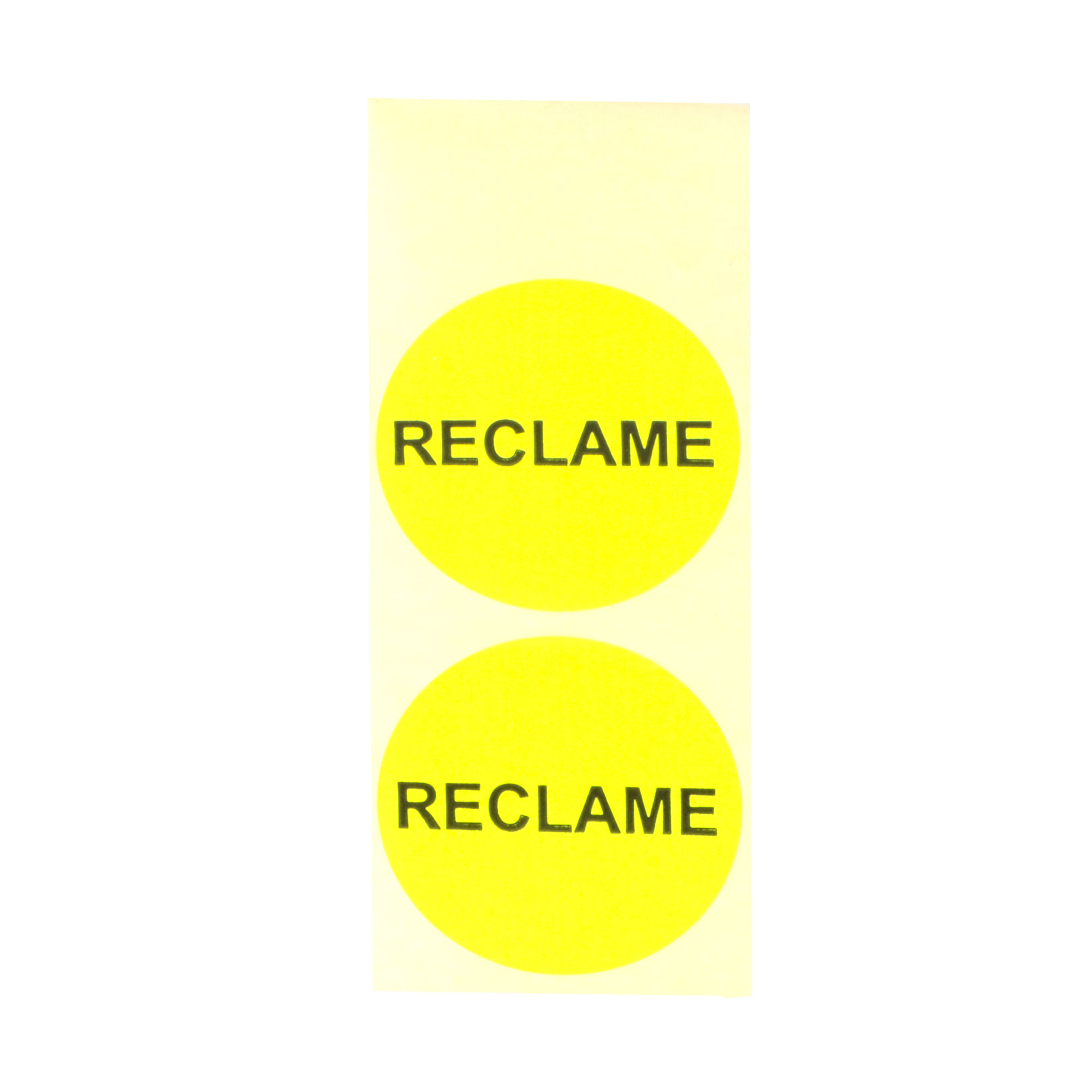 Picture of Rol à 1000 etiket 3,5 cm geel/zwart Reclame