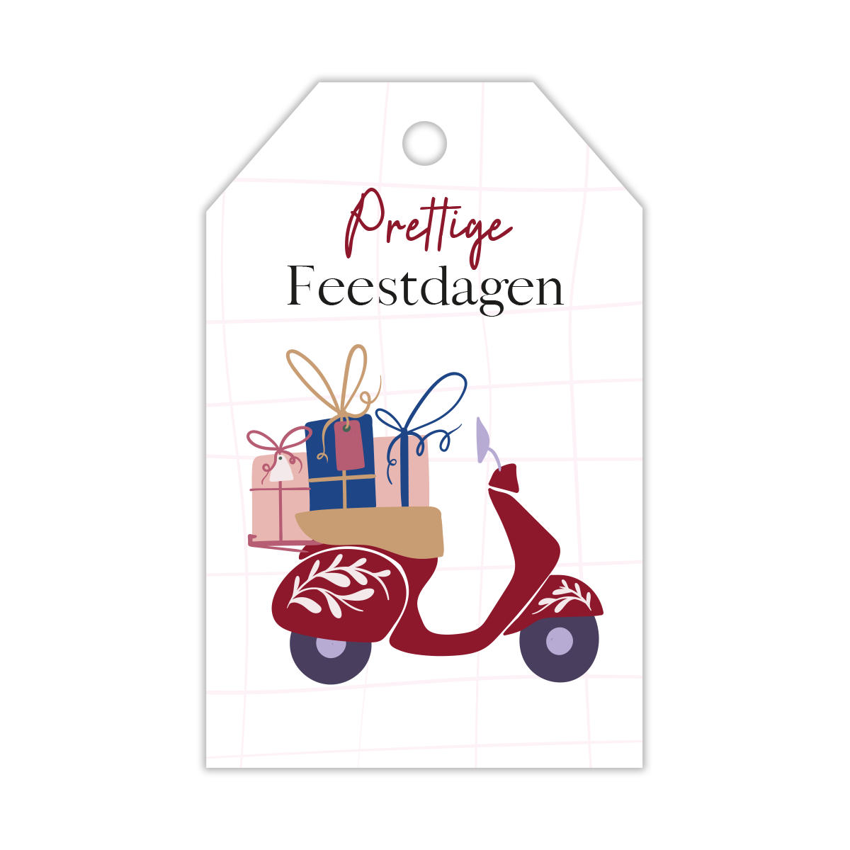 Afbeelding van Pak à 20 kadokaartjes 5,2x8,2 cm prettige feestdagen