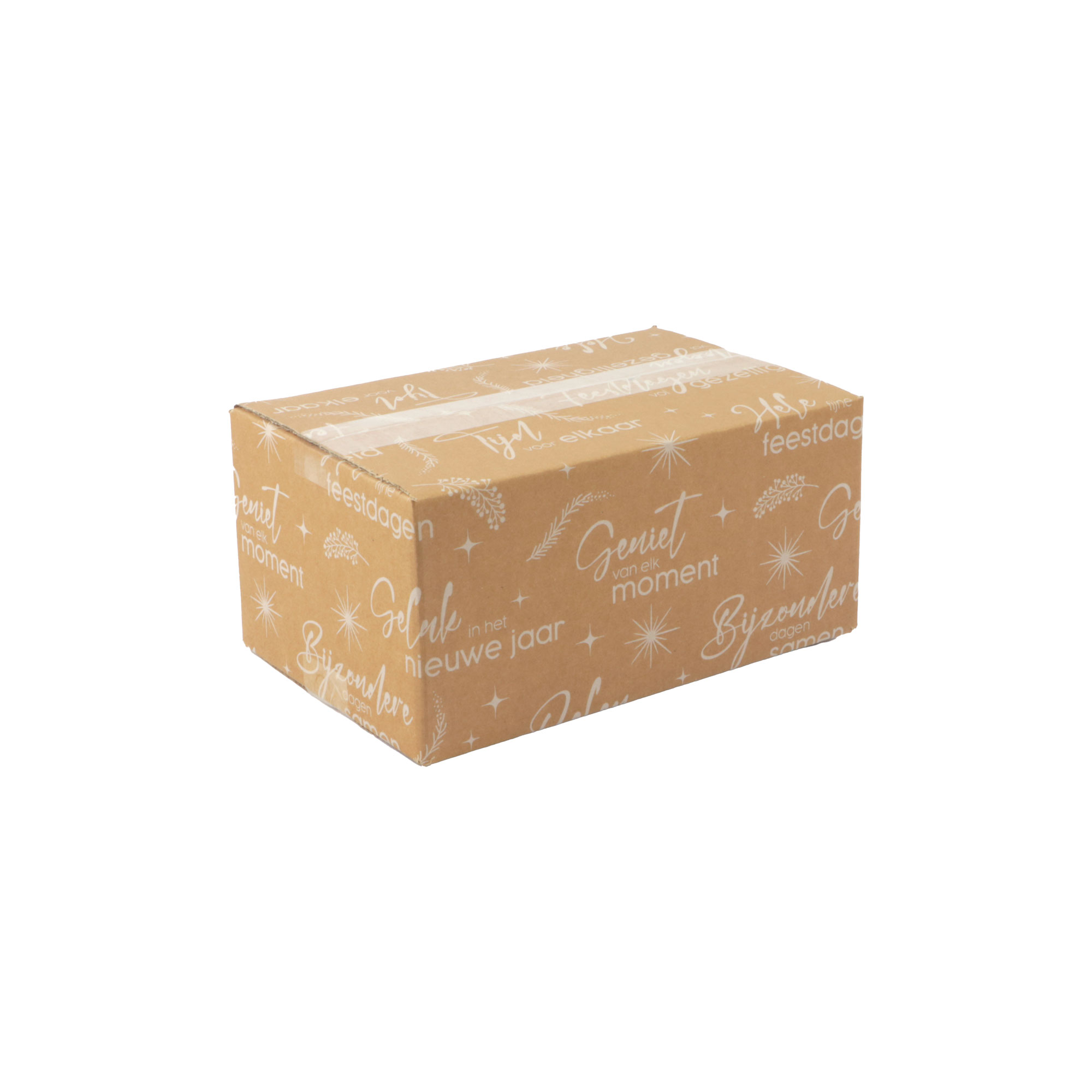 Afbeelding van Kerstdoos A140 kerstwensen 31x20x14 cm kraft wit