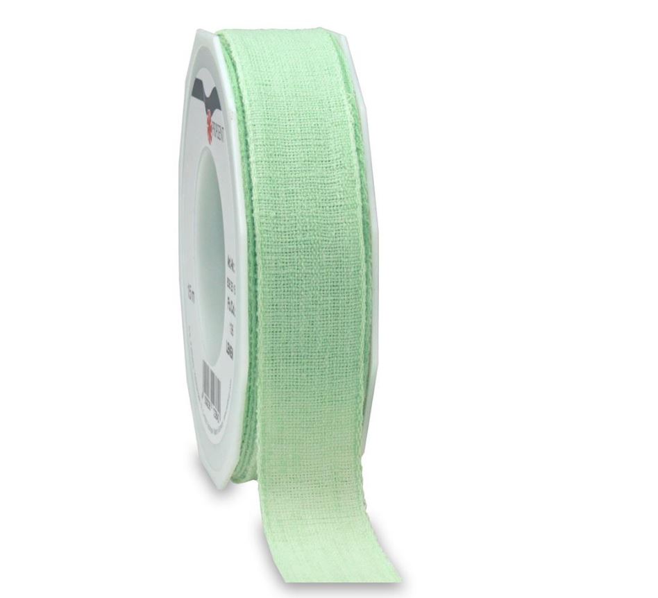 Afbeelding van Rol textiellint 25 mm 15 mtr pastelgroen