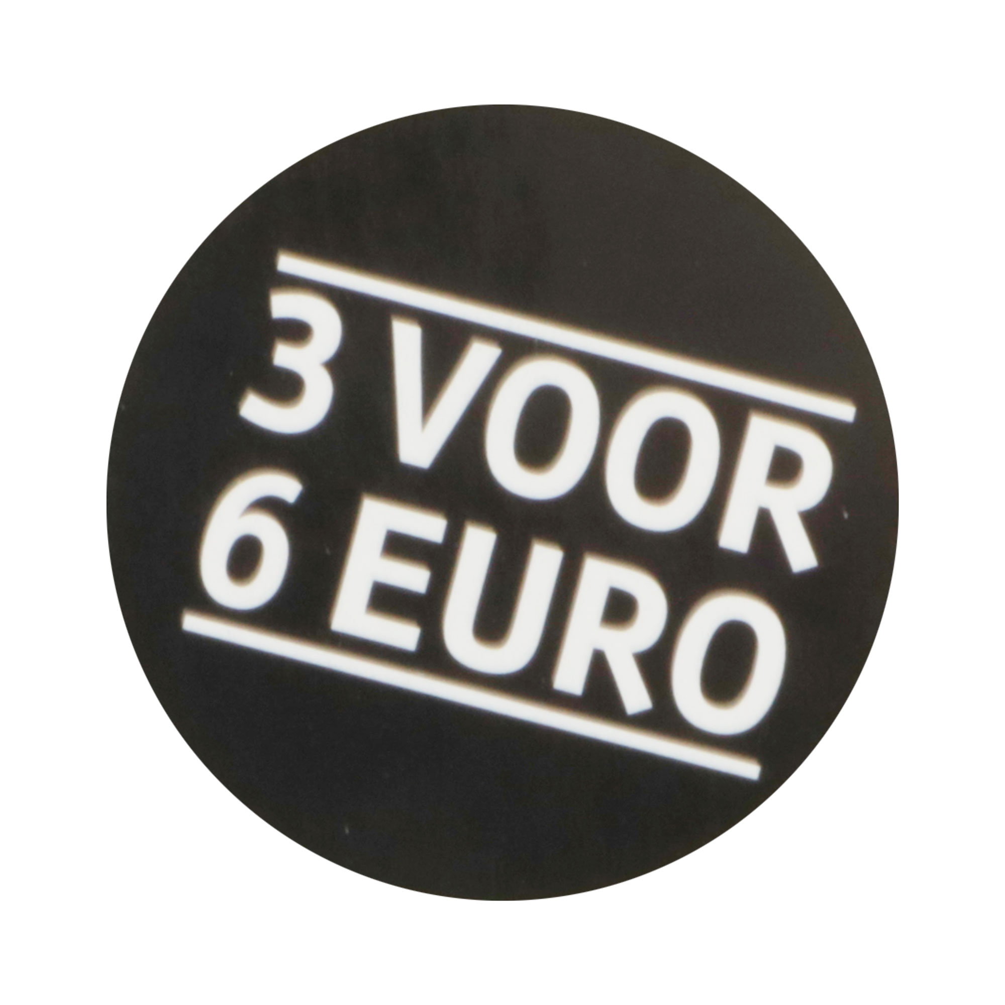 Afbeelding van Rol à 750 etiket ø3,5 cm 3 voor 6 euro