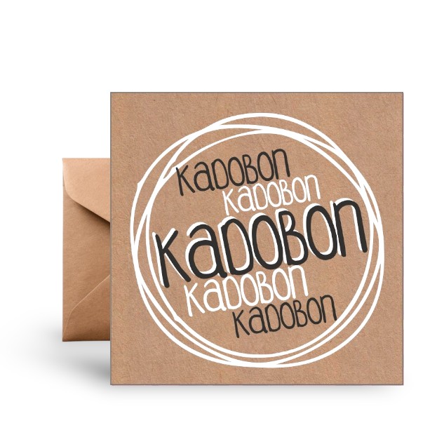 Afbeelding van Pak à 25 kadobon+envelop 13x13 cm kraft vierkant 