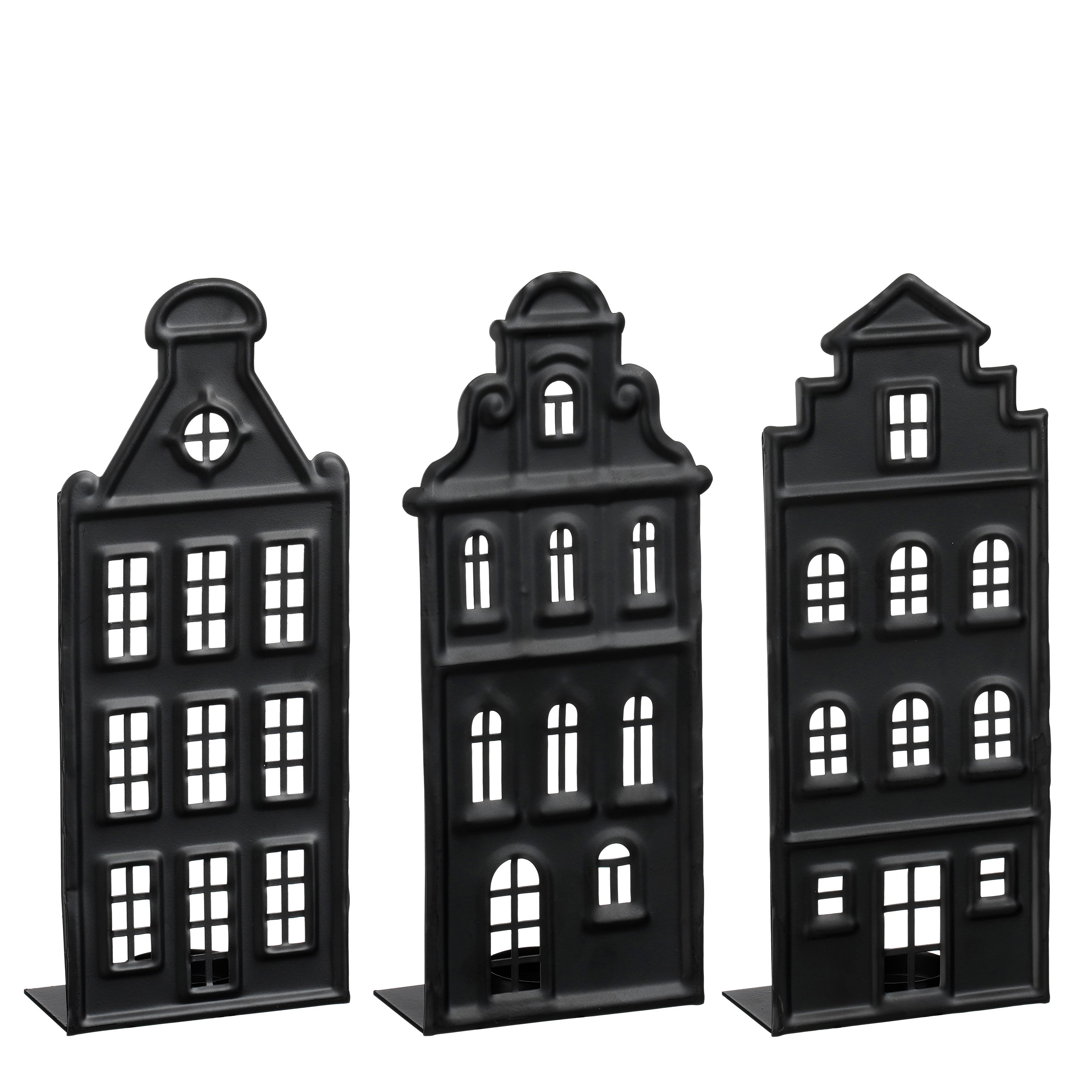 Picture of Waxinelichthouder grachtenpand zwart