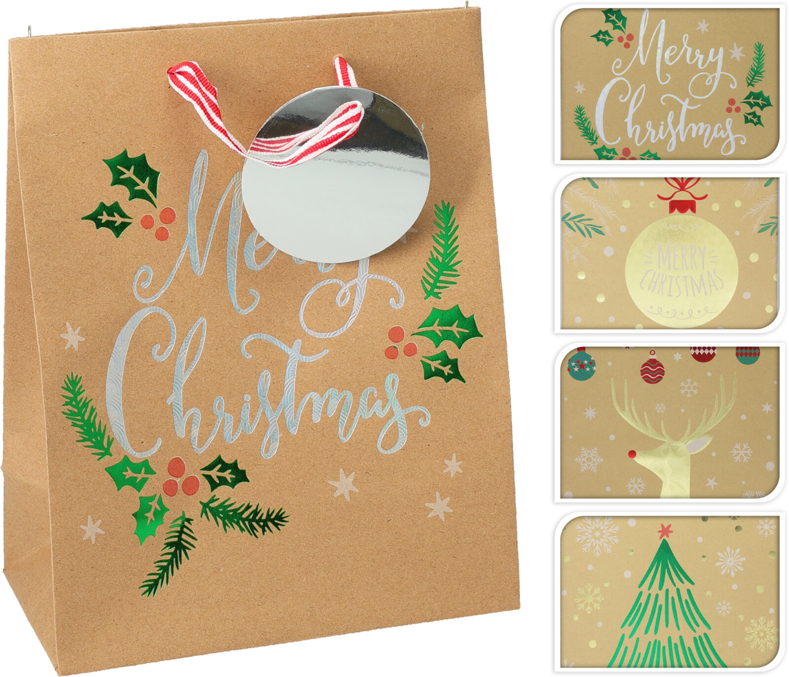 Picture of Pak à 24 draagtas 18+10x23 cm Christmas Time assorti