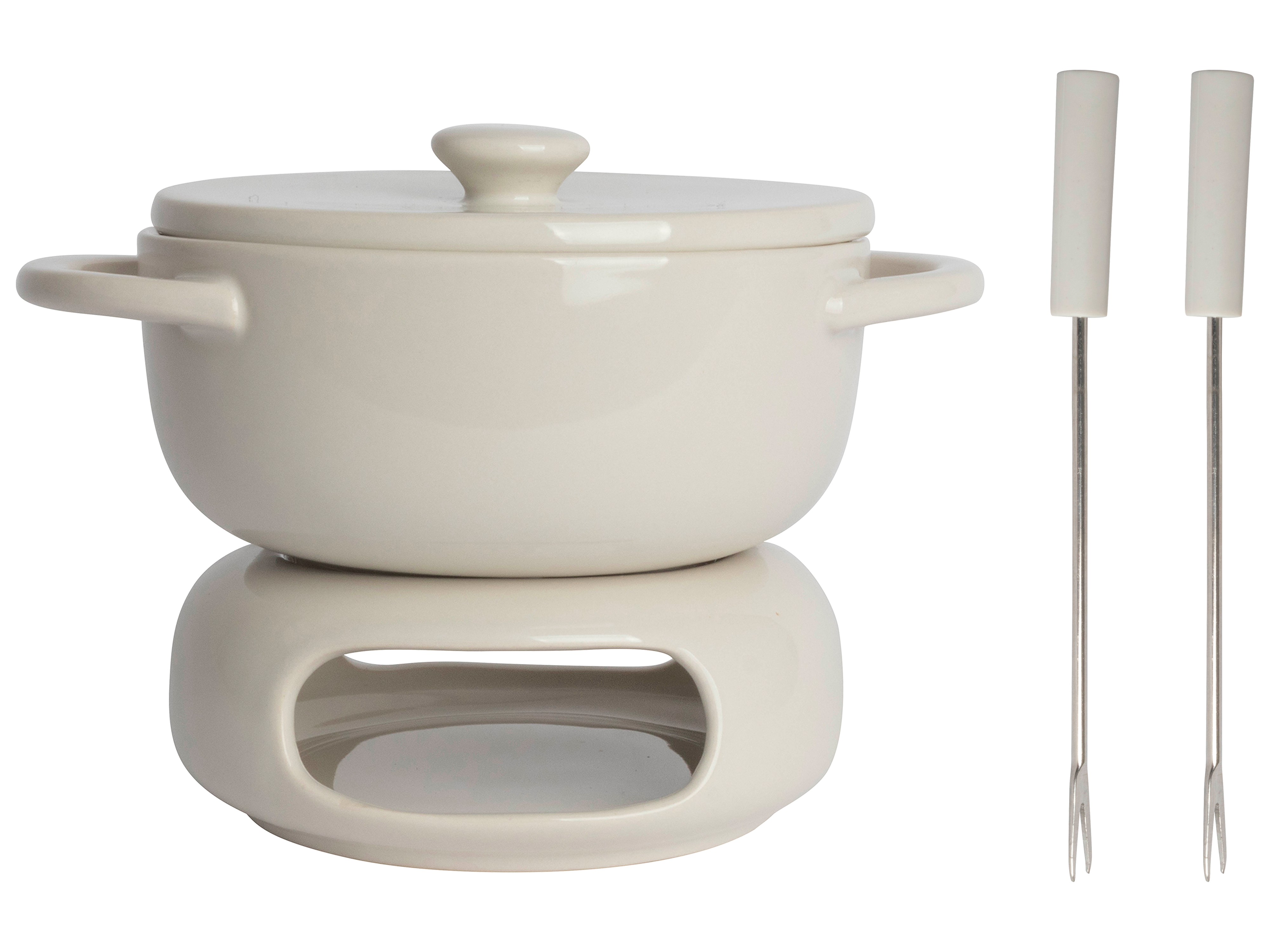 Picture of Borrelfondue/cheesebaker met 2 vorkjes warm grijs