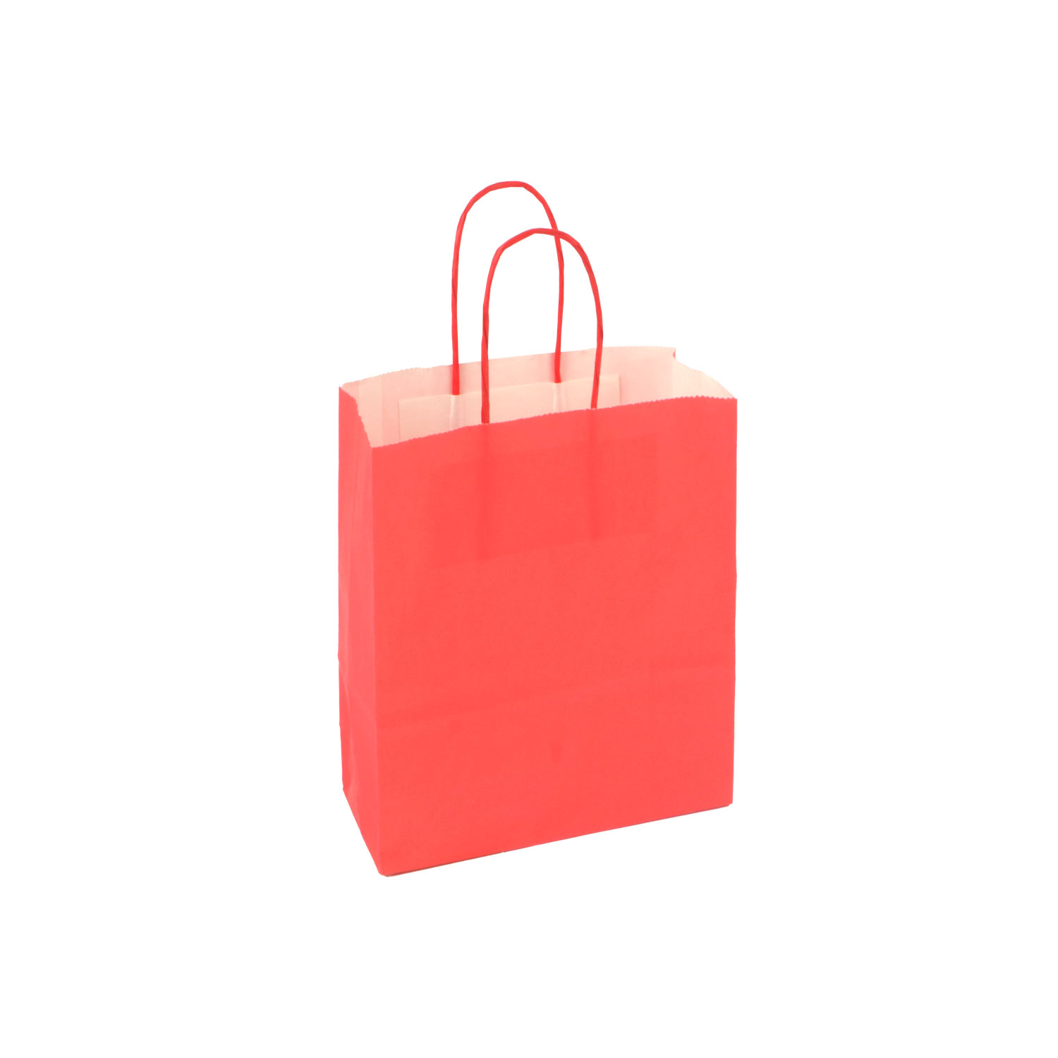 Picture of Pak à 50 papieren tas rood 20+10x31 cm 90grs
