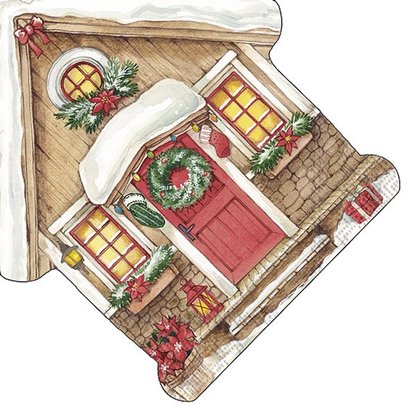 Afbeelding van Pak à 12 servetten 33x33 cm 3 laags Feestelijk huis