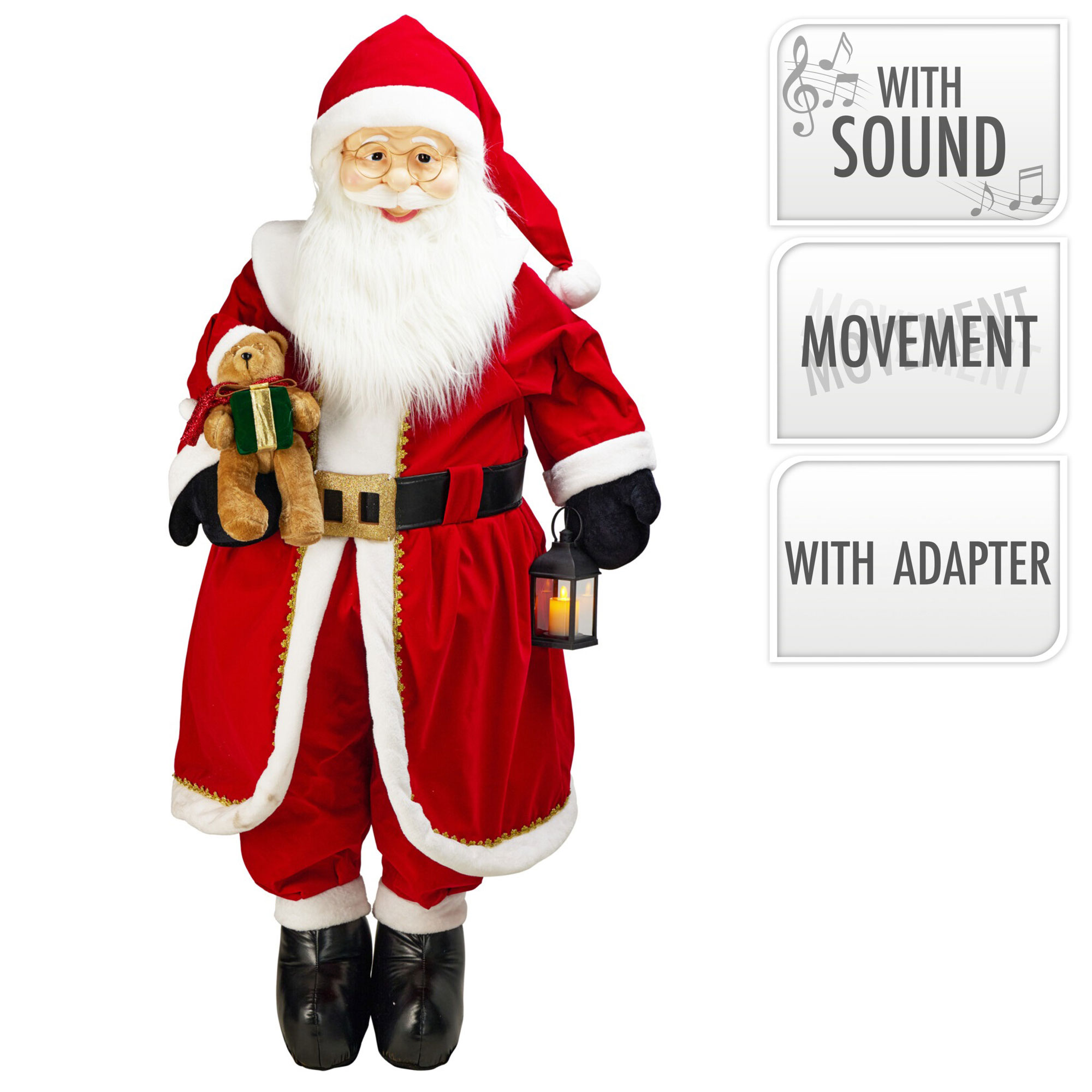Picture of Decoratie kerstman 200 cm bewegend met muziek + adapter