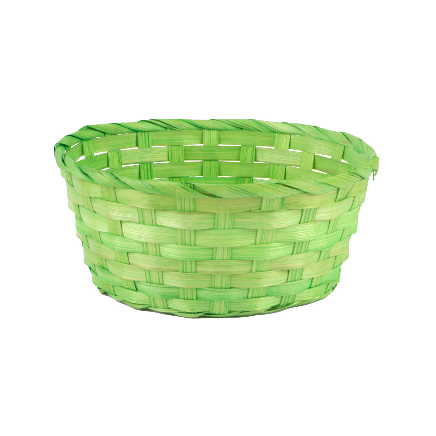 Picture of Bamboo basket round 20x10 cm green