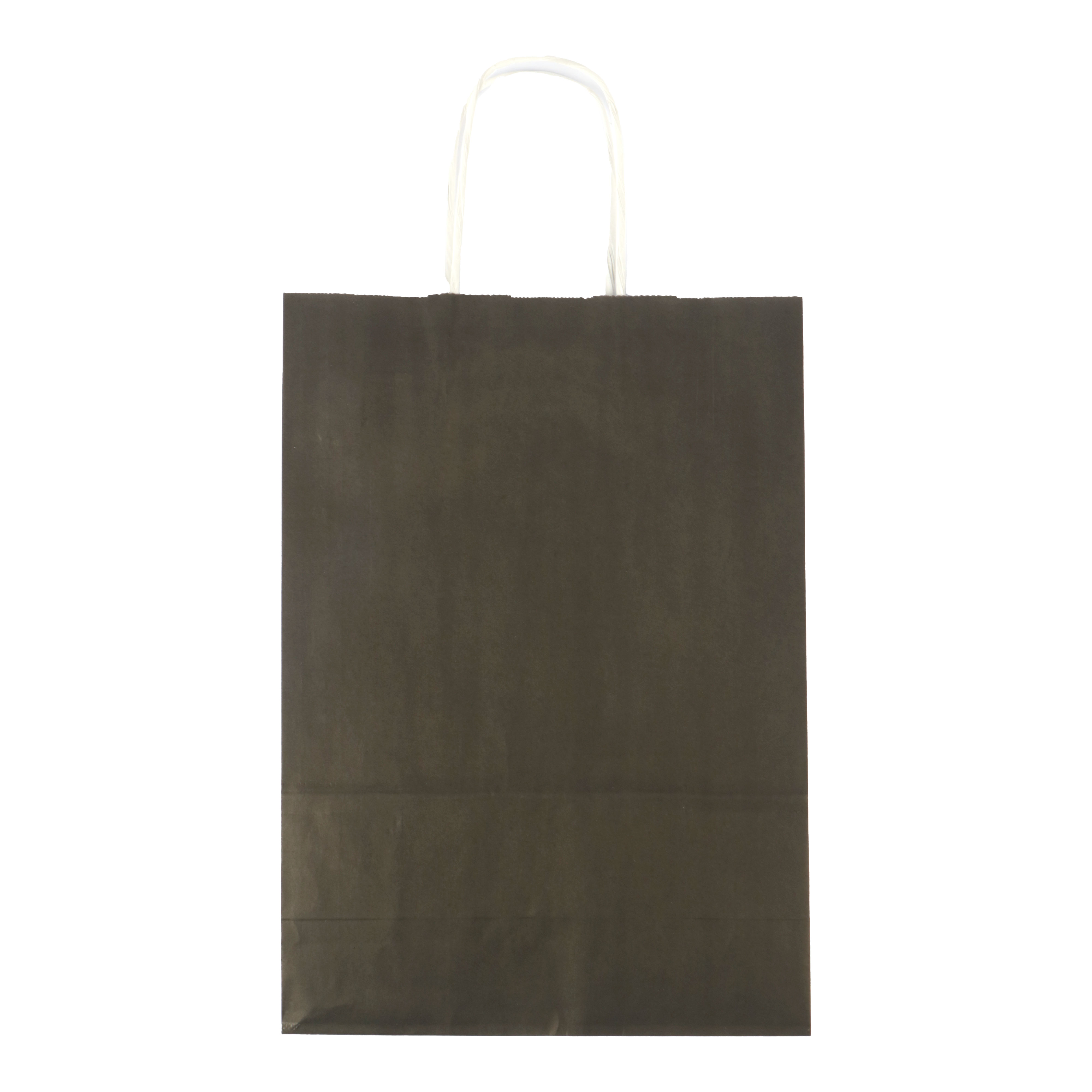 Picture of Pak à 50 papieren tas zwart 20+10x31 cm 90grs
