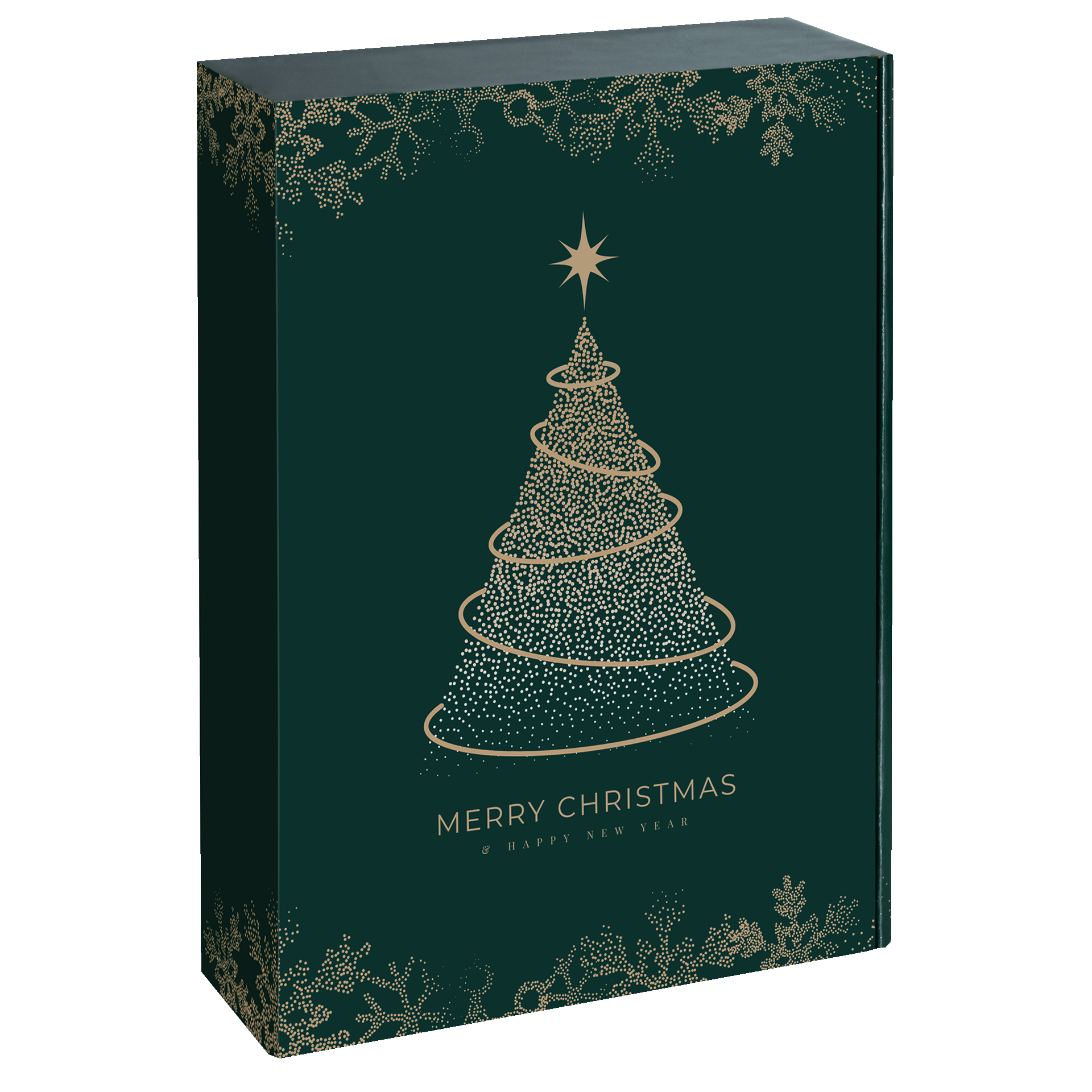 Picture of Ds à 25 geschenkdoos 3 fles 36x25x9,5 cm Kerstboom