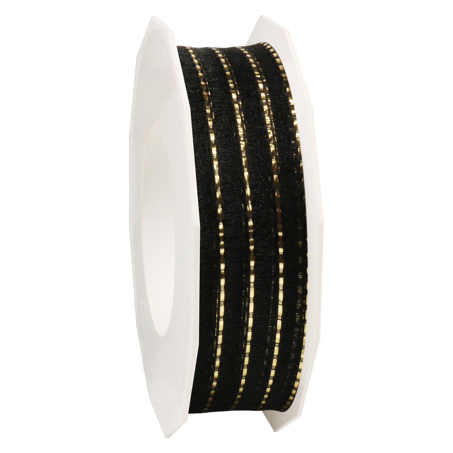 Picture of Rol textiellint bedraad 25 mm 20 mtr richmond zwart/goud