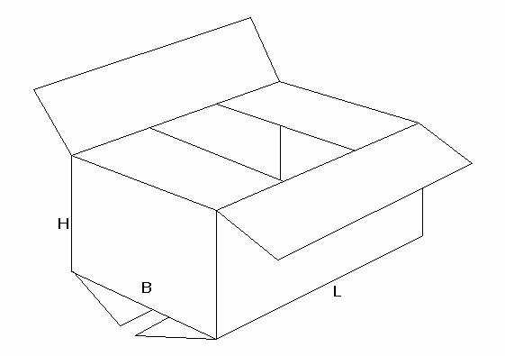 Picture of Kartonnen doos 20x20x25 cm enkel golf bruin 