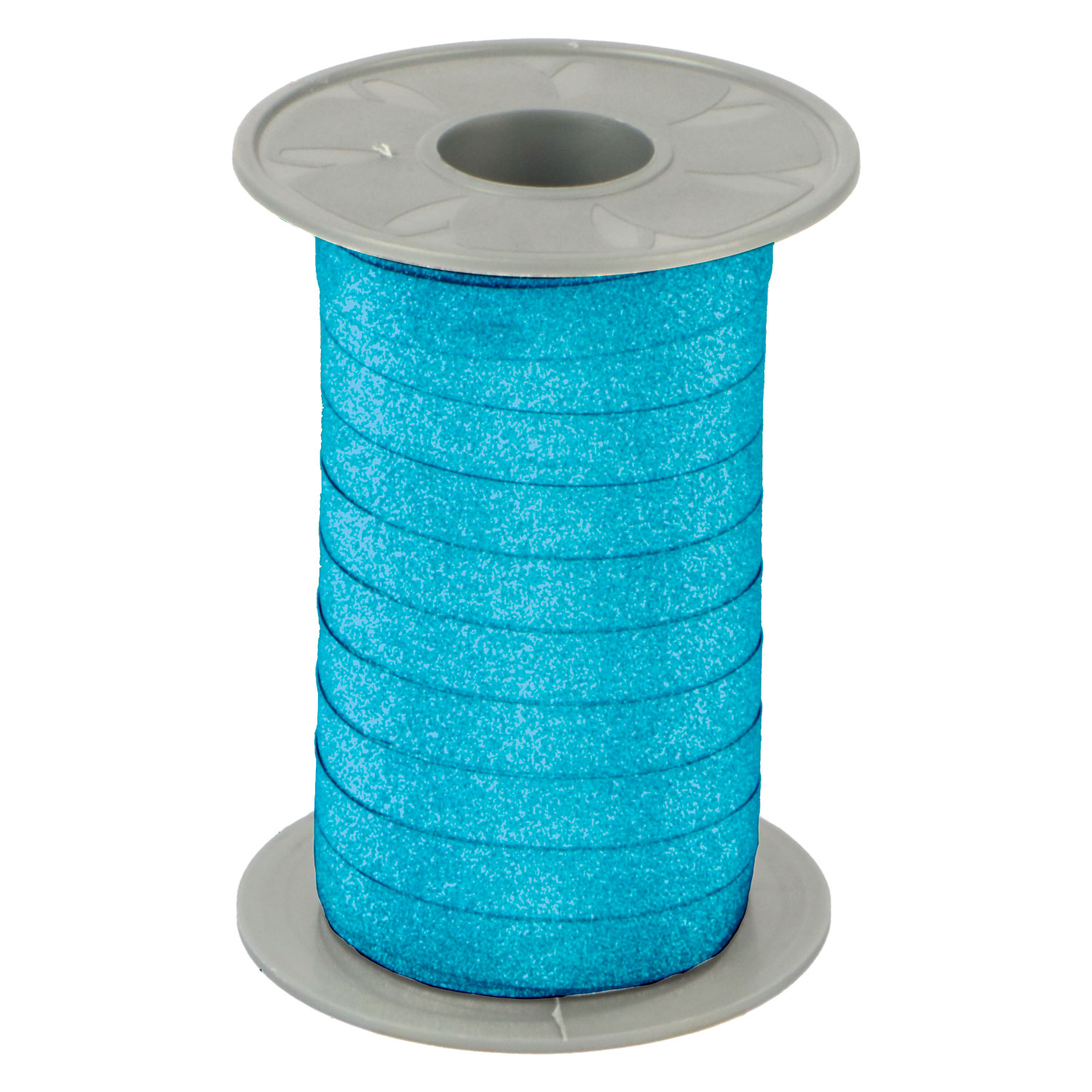 Afbeelding van Rol krullint 10 mm 100 mtr glitter aquablauw